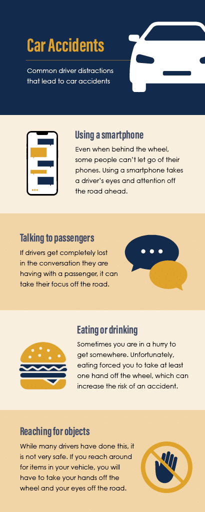 Common Driver Distractions That Lead To Car Accidents Infographic